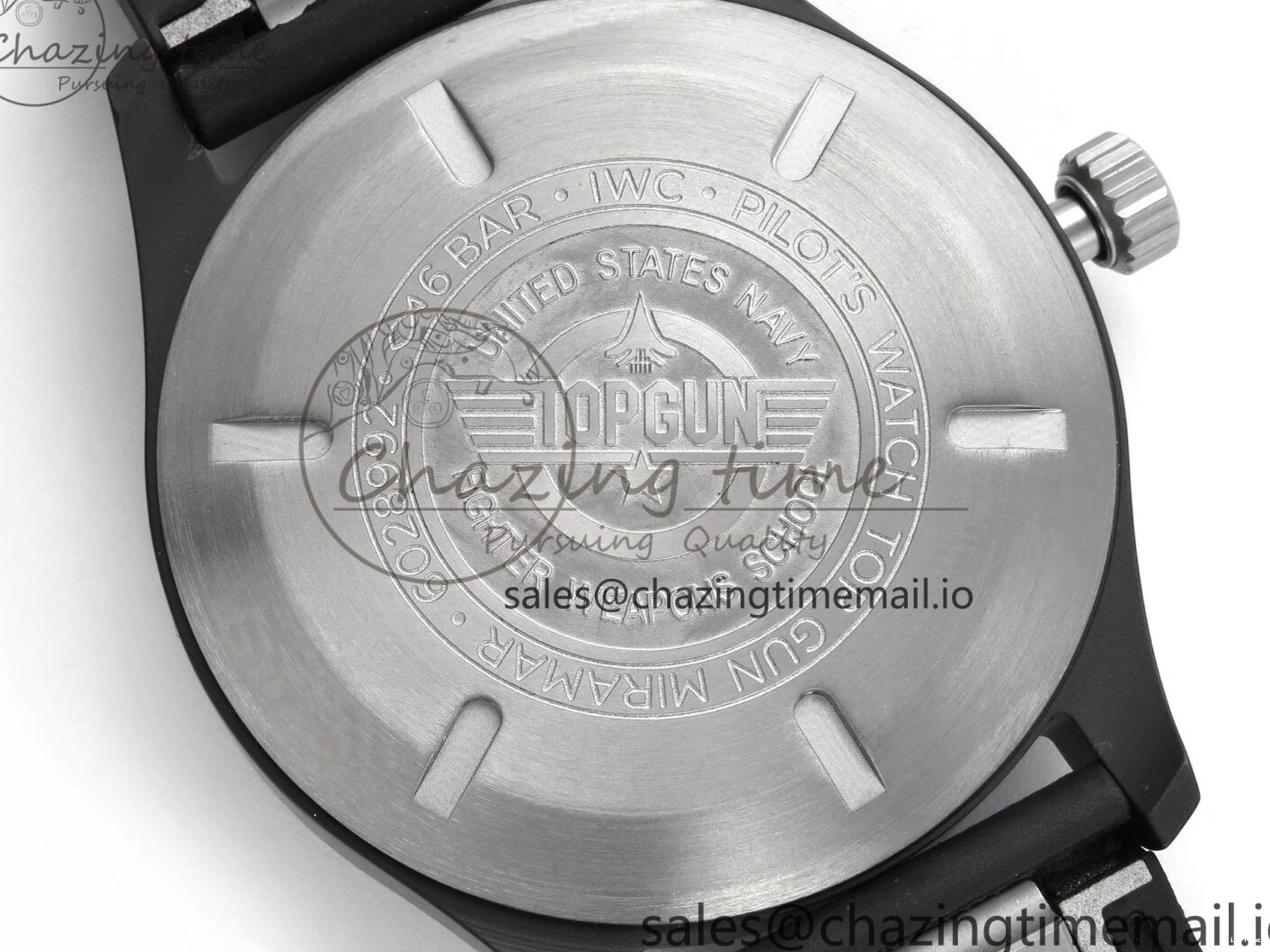 MIROTIME 0317 Pilot Top Gun IW326901 M+F 1:1 Best Edition Black Dial on Black Rubber Strap A SportInspired 6999